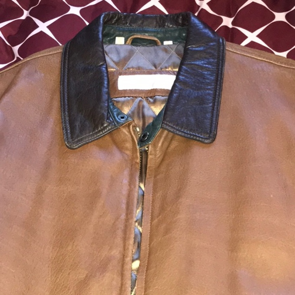Perry Ellis Blouson Bomber Jacket Napa Leather - Gem